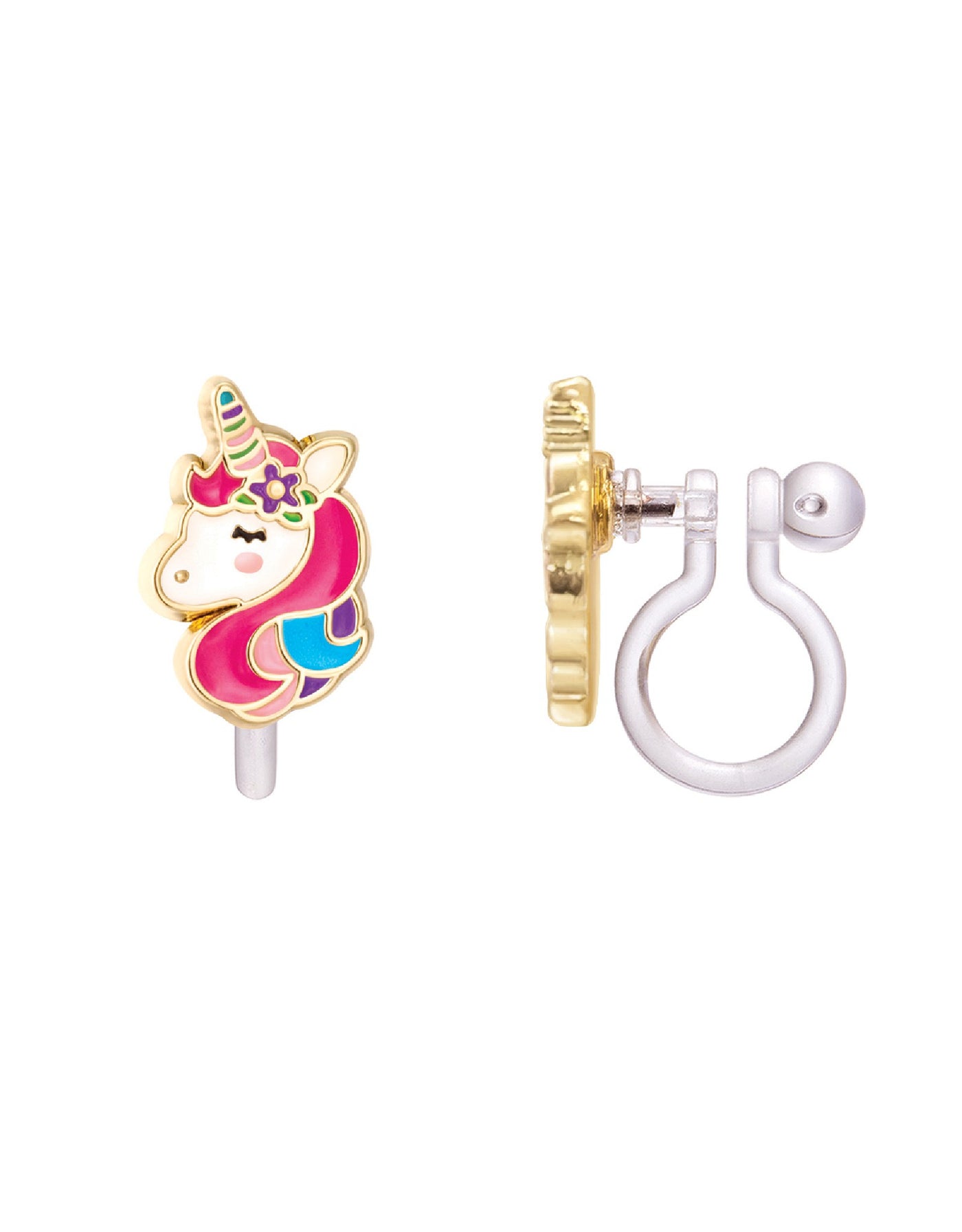 Boucles d'oreilles à clip en émail (paquet de 2) - Licorne - Girl Nation
