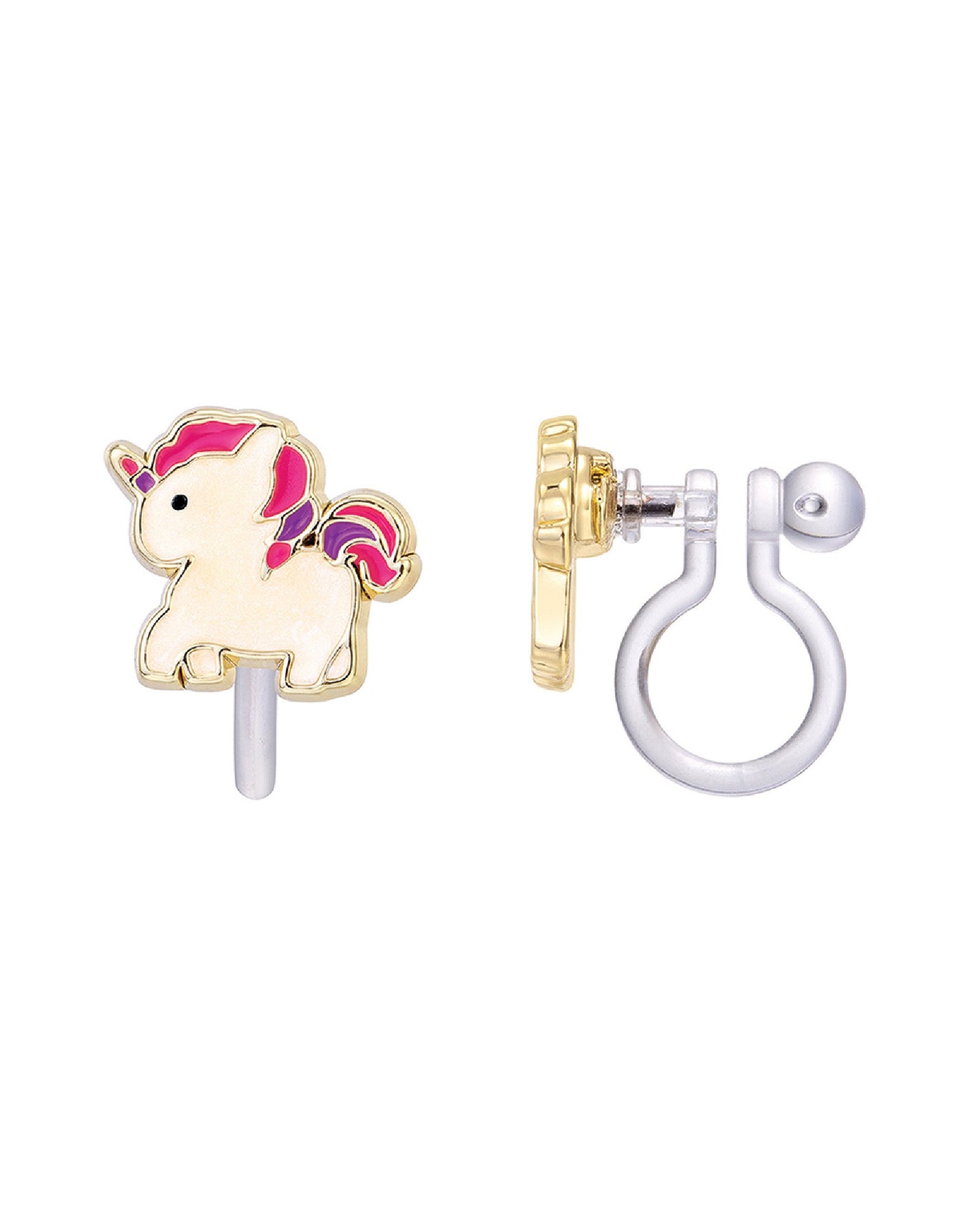 Boucles d'oreilles à clip en émail (paquet de 2) - Licorne galopante - Girl Nation
