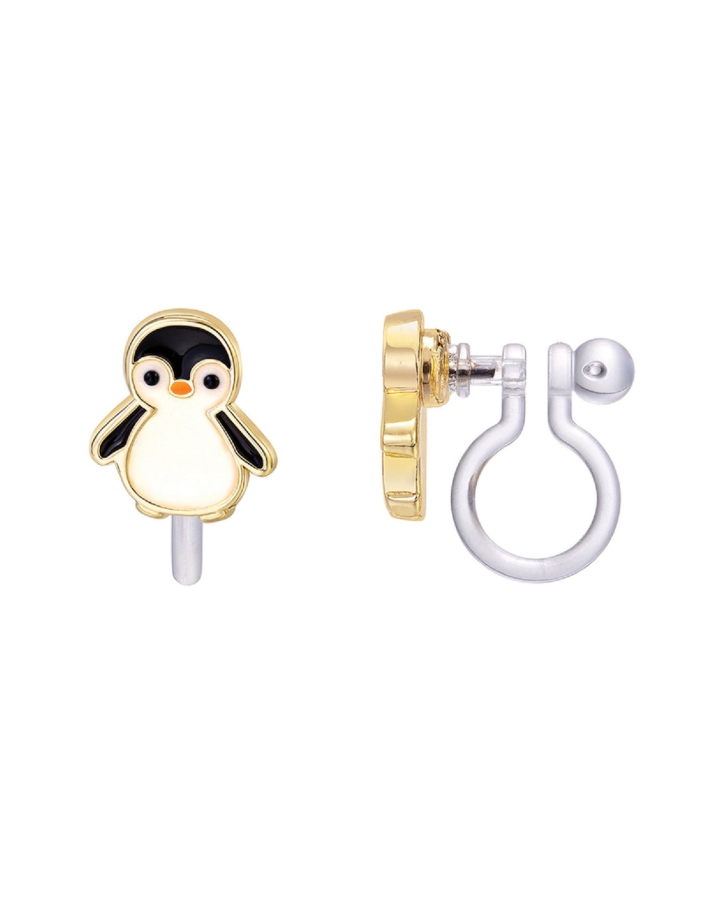 Enamel clip-on earrings (pack of 2) - Little Penguin - Girl Nation