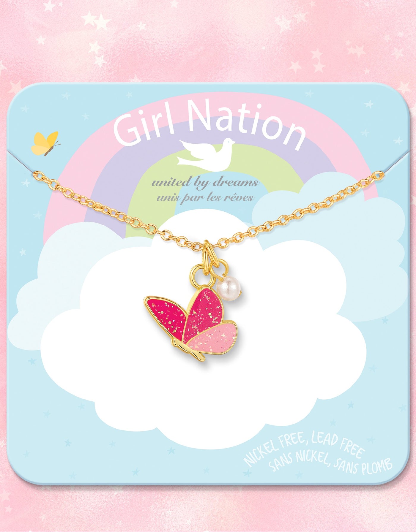 Collier douce petite (paquet de 2)  - Rêves de papillons - Girl Nation