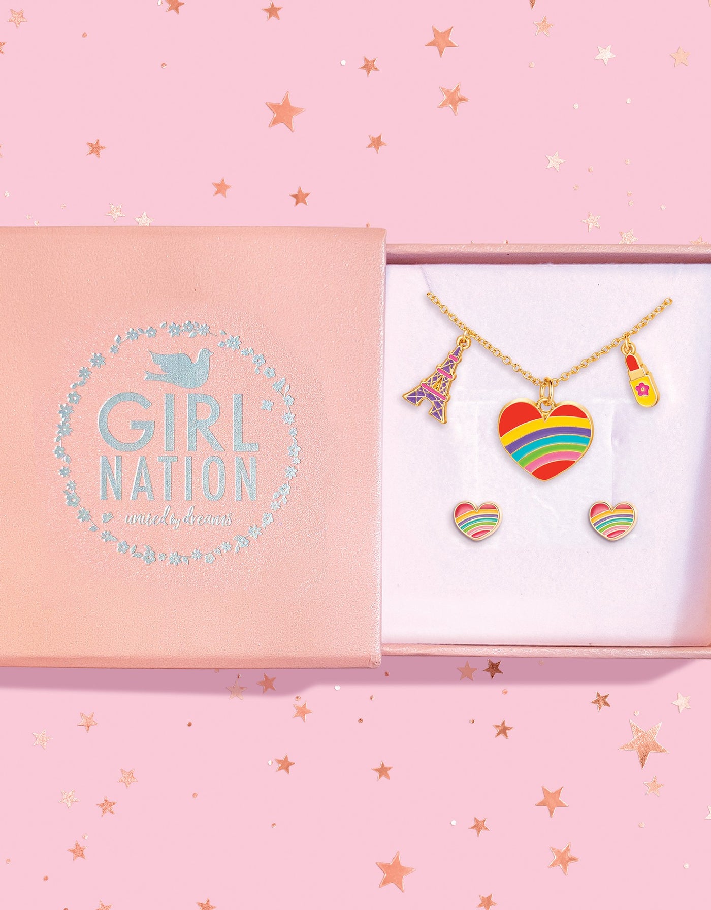 Fantasy necklace and earrings gift set - Heart to Heart - Girl Nation