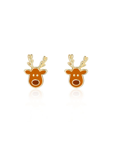 Enamel Earrings (pack of 2) - Reindeer - Girl Nation