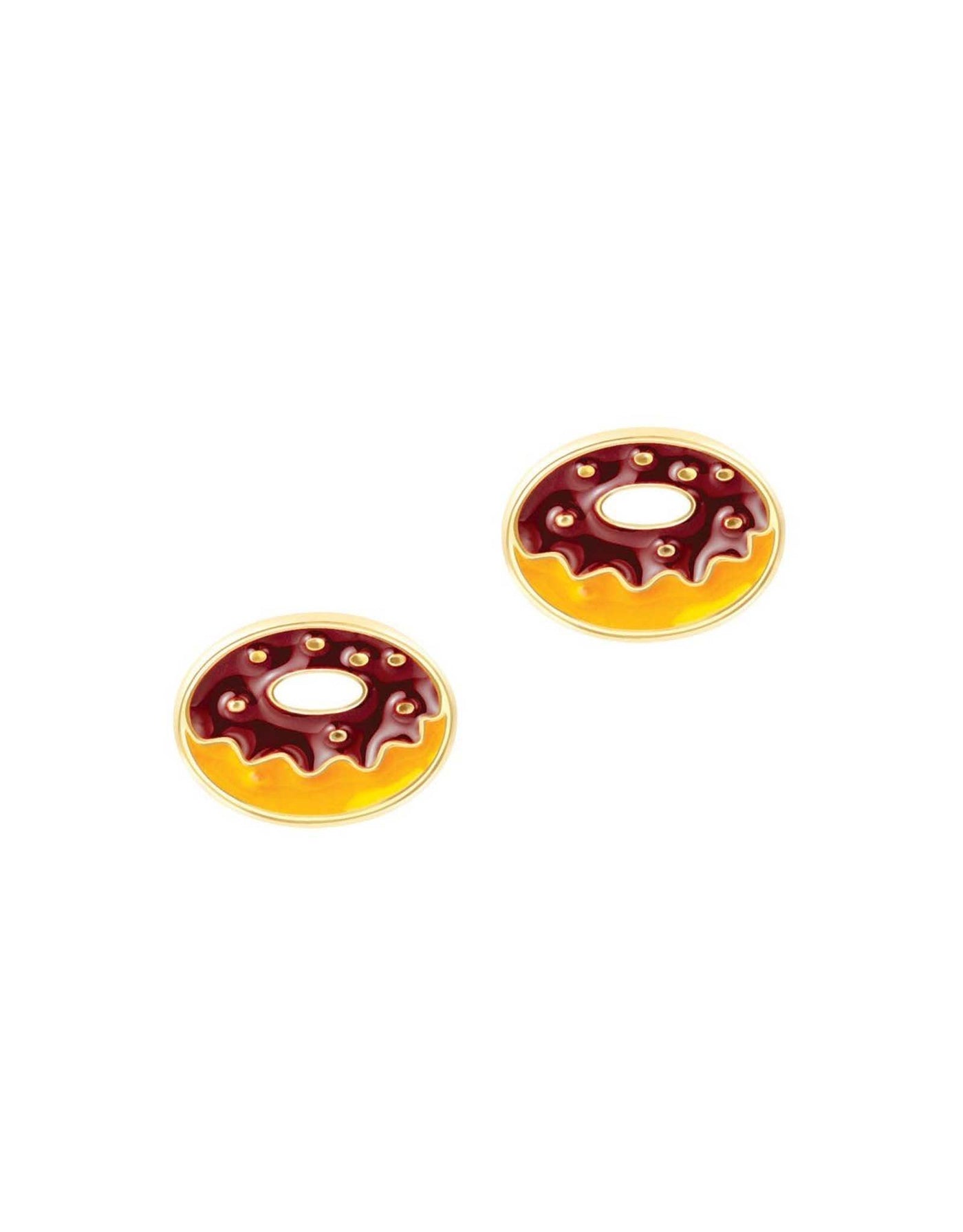 Boucles d'oreilles en émail - Beigne au chocolat - Girl Nation Default marque  Girl Nation vendu par Veille sur toi