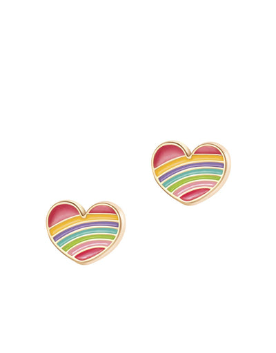 Boucles d'oreilles en émail - Coeur arc-en-ciel marque  Girl Nation vendu par Veille sur toi