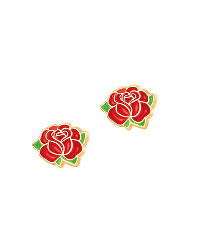 Boucles d'oreilles en émail - Rose rouge Default marque  Girl Nation vendu par Veille sur toi