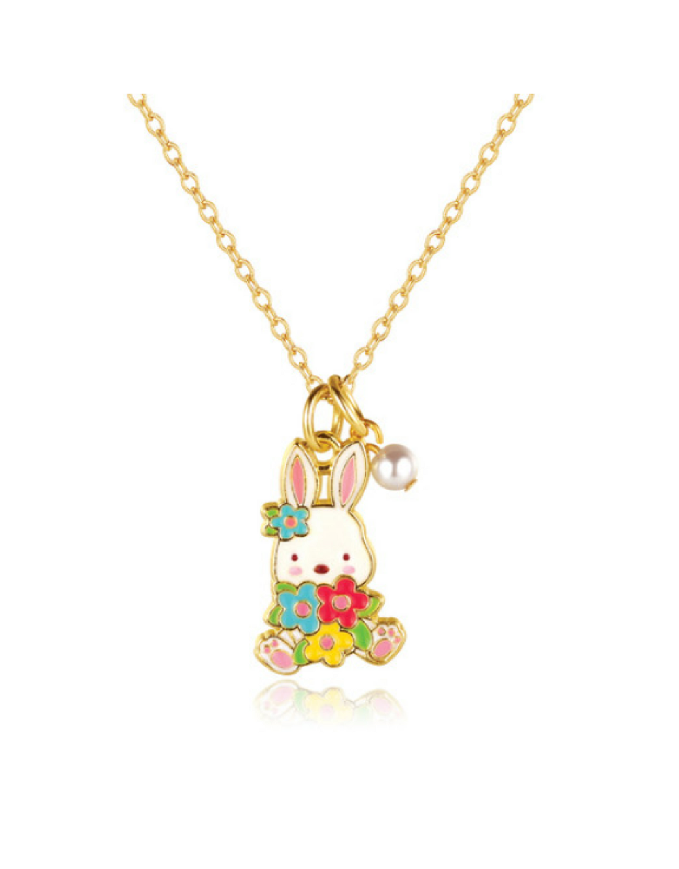 Fantasy necklace and earrings gift set - Bunny and flowers - Girl Nation