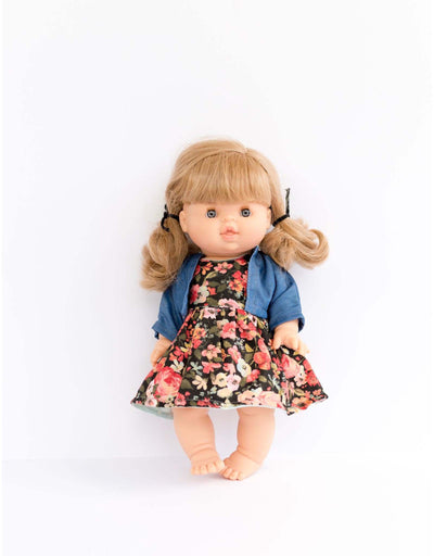 Vêtements de poupée - Robe noire fleurie et veste bleue Default marque  Paola Reina vendu par Veille sur toi